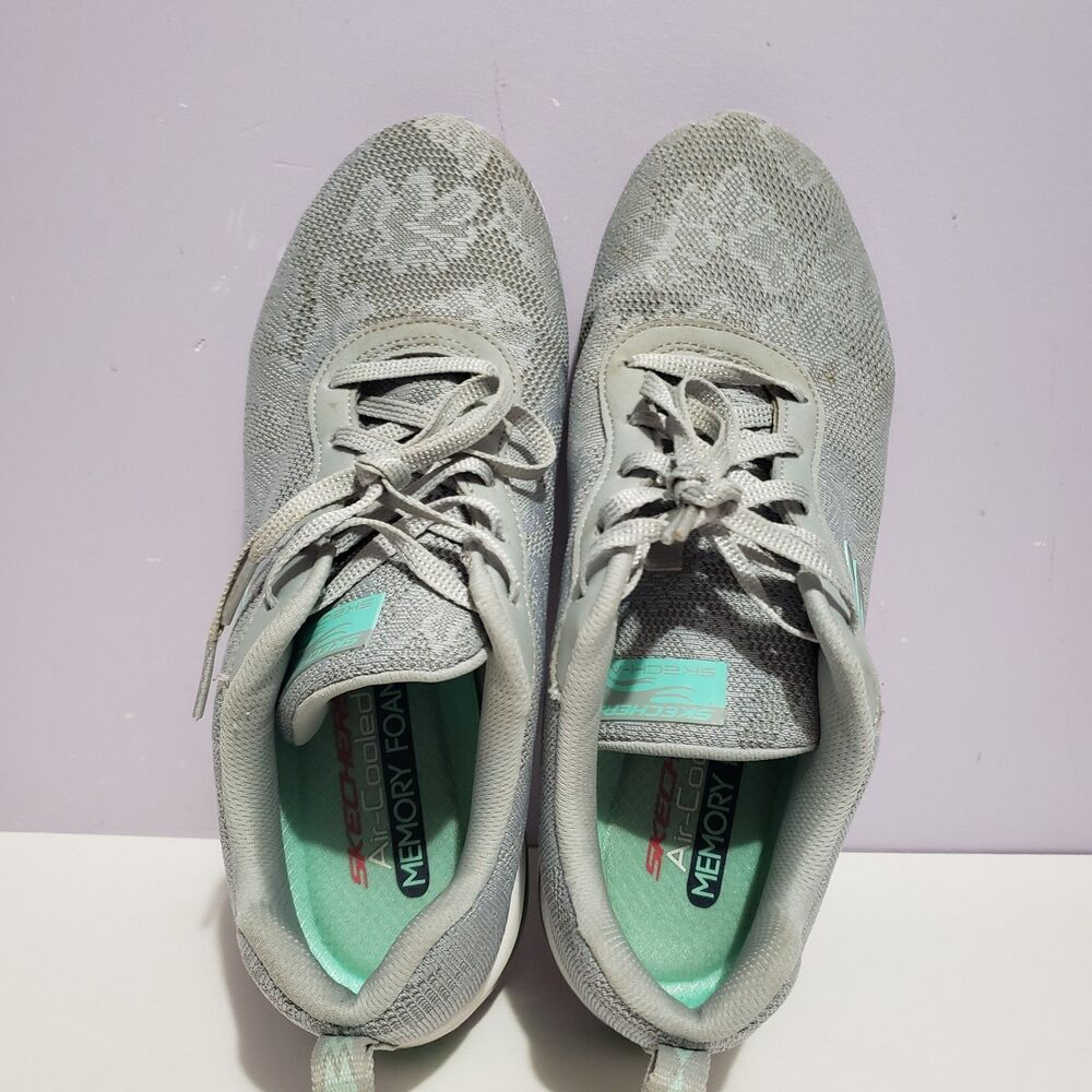 Skechers Air Element Gray / Mint Green Women's Sneakers Sz 9